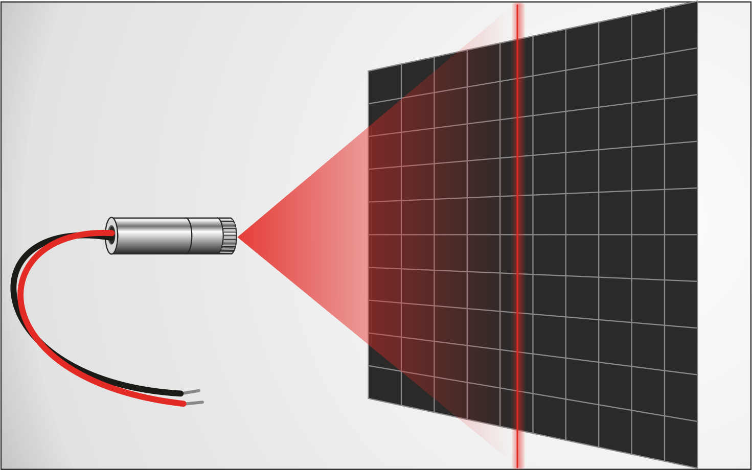 Illustration eines roten Linienlasers