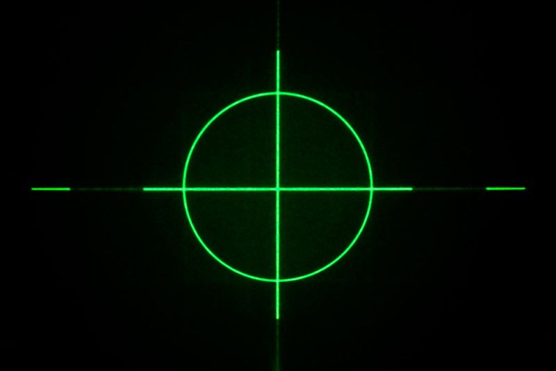 Positioning laser module 10mW GREEN "cross hair", insulated, adjustable focus