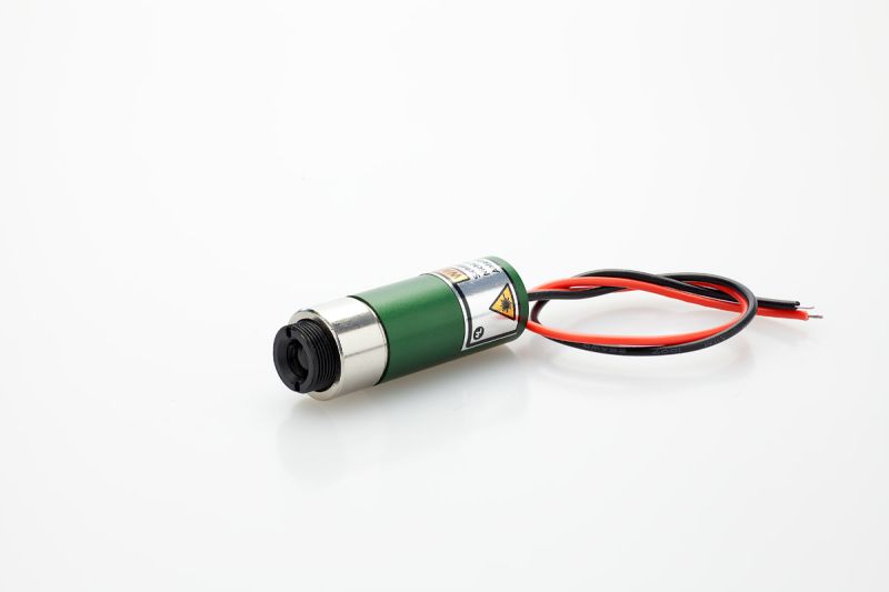 Dot laser module 1mW 520nm GREEN, adjustable focus, optical stabilized, class II