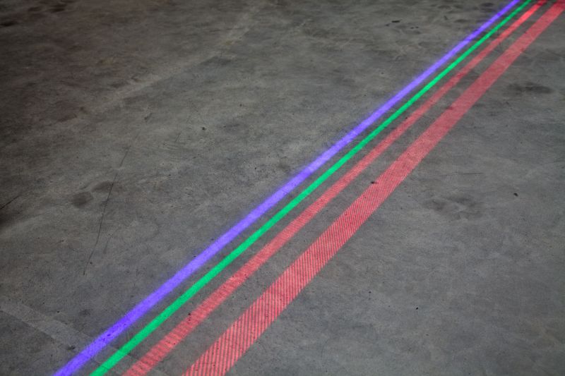 Sicherheitsbereiche markiereun mit Laser