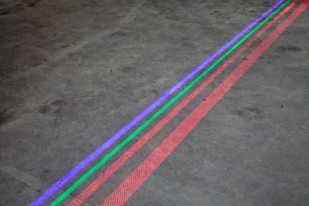 Sicherheitsbereiche markiereun mit Laser