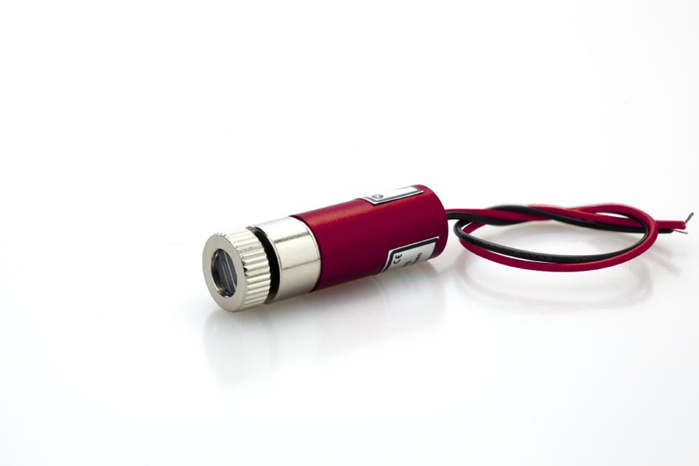 Kreuzlaser Modul Hellrot 100 mW, justierbarer Fokus, isoliert